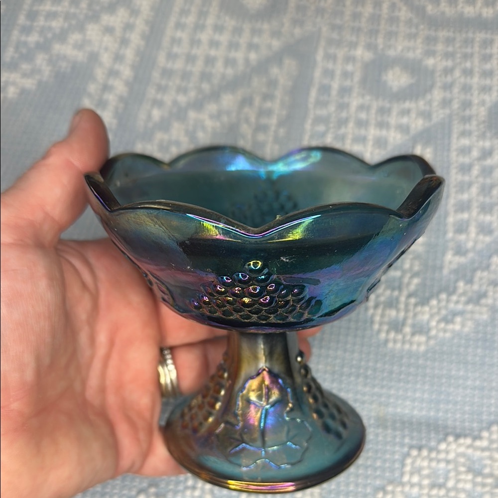 Indiana Carnival glass candle, stakeholders. - Picture 4 of 9